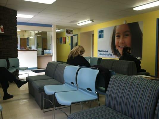 The large waiting area can fill up quick as the day goes on and patients back up.