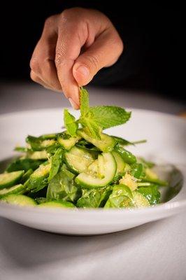 Spinach cucumber salad