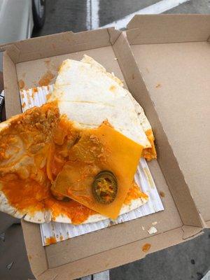 This is what happens when they mess up and don't even melt the cheese.