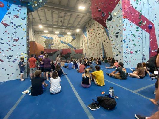 Main rope climbing area (lead cave).