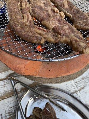 Galbi and charcoal grill