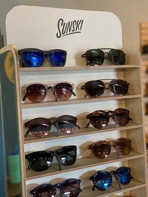 We carry Sunki and Goodr Sunglasses.