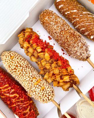 Each flavor of corn dog