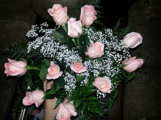 A dozen pink rose- The day I received them...