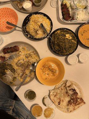 Mutton Dum Biryani Palak Paneer Butter Chicken Beef Seekh Kabab Garlic Naan