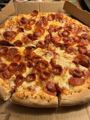 Large 2- Topping with Pepperoni, Old World Pepperoni, Spicy Cheese