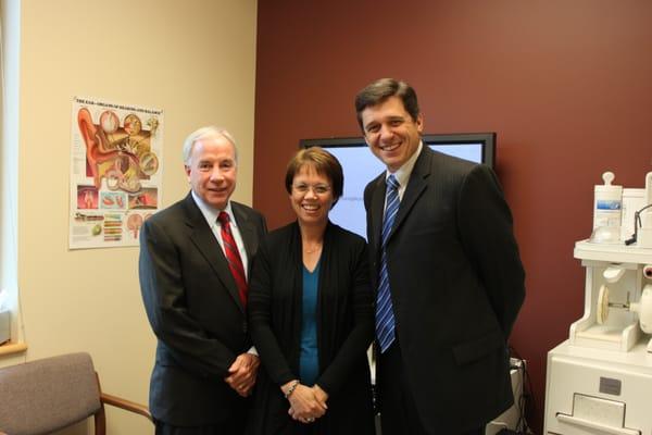 Doctor Norwood, Clinic Director Ruth and Doctor Limb at a special hearing education event for our patients.