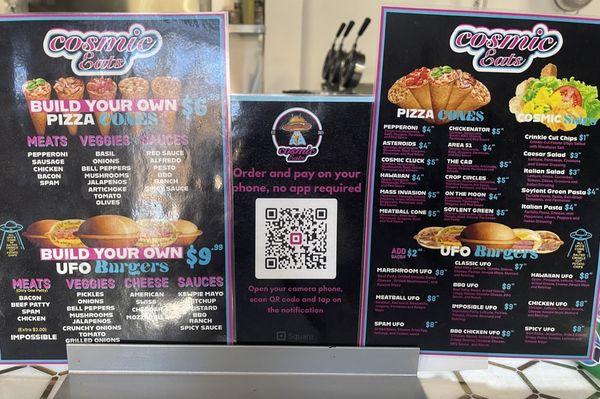 Menu of Cosmic Eats