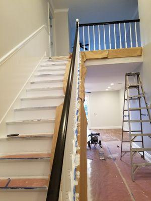 Complete interior painting and banister painting