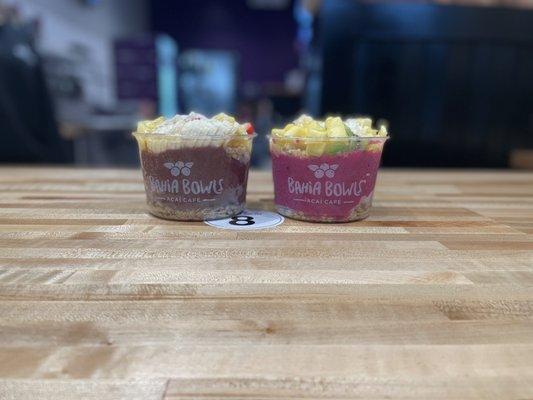 Acia bowl and Pitaya bowl