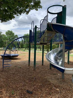 Playground equipment in shade