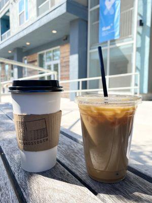 Latte and iced coffee