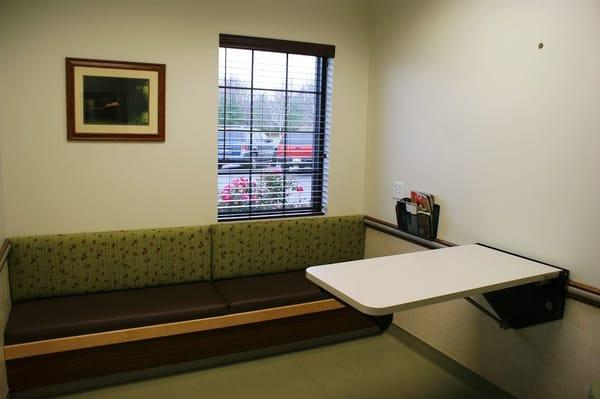 One of our comfortable exam rooms.  There is plenty of room for the whole family.