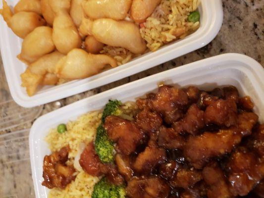 Sweet and sour chicken and more general tso