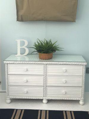 Poolside Wicker Dresser with Glass Top from Quality Glass & Mirror (Oldsmar, FL)