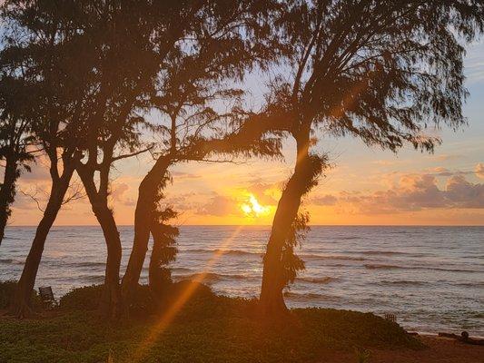 View from hotel room balcony in Kauai.