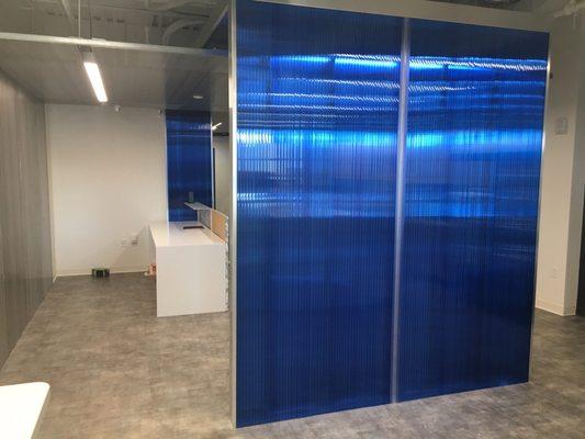 Poly gal vertical wall done by our commercial glass crew.