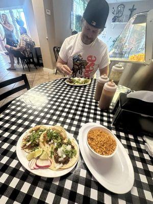 Tacos and rice