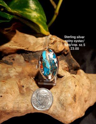 Spiny Oyster/Turquoise in Sterling