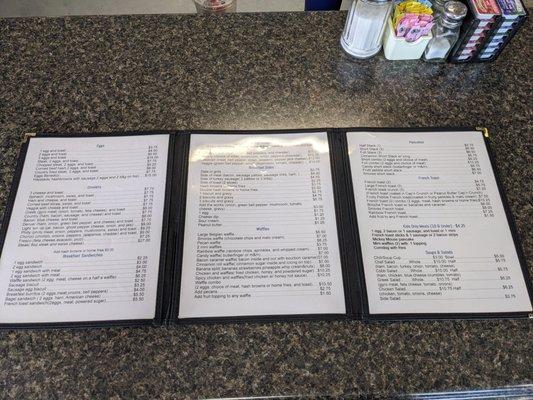 Menu at The Waffle, Mount Vernon