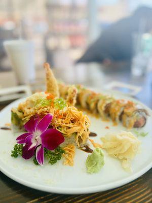 Volcano Roll(cooked) Clearwater Beach Roll(raw)