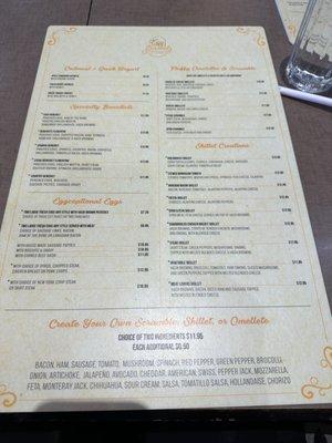 Menu side 2