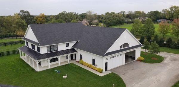 Asphalt Roof w/ 24 Ga. Standing Seam Roofing @ Porch
 -Mettawa, IL