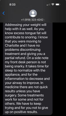 Dr. Ferzli text message