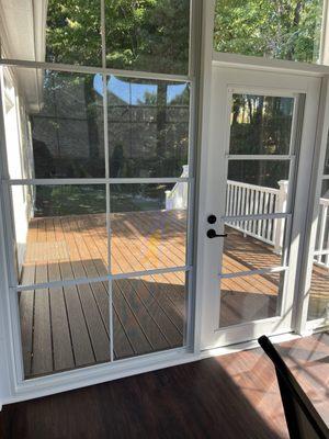 Sunroom looking out towards the deck area