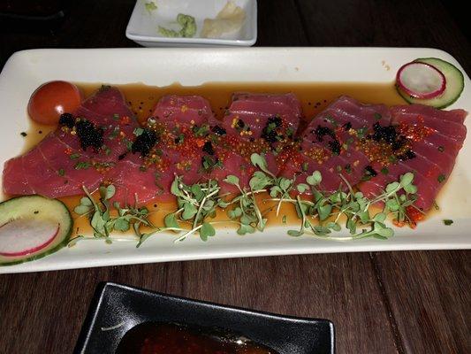 Ahi carpaccio with ponzu