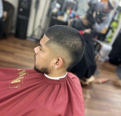 Low cut burst fade done by Alex the barber