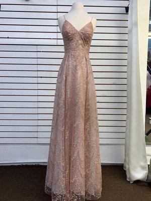 New dress !! Beaded Embroidery      Rose gold /Mauve  Glitter Mesh