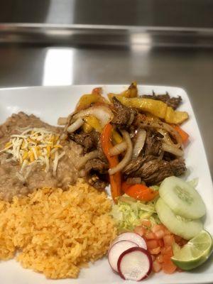 Beef fajita plate