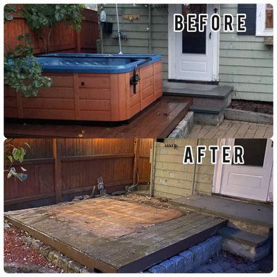 Remove hot tub, Waltham