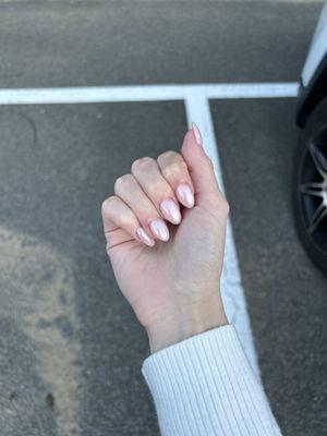 OPI Gel - Bubble Bath w/ light white chrome