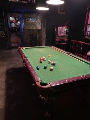 Pool table inside