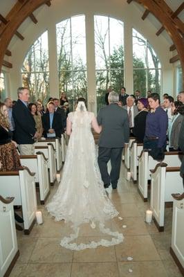 Pinstripe restored my mother's veil from 1977! It was very yellow, but they got it to match my dress!