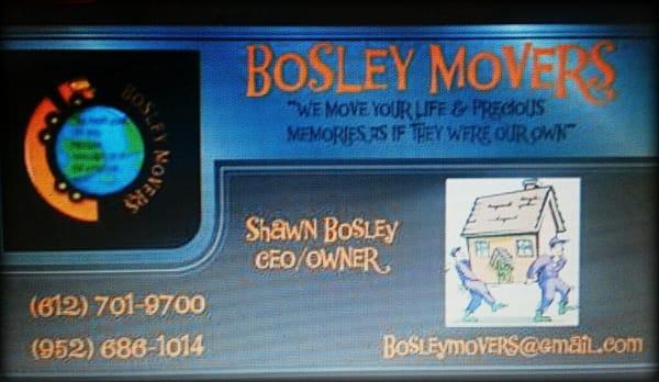 Bosley Movers Business Card