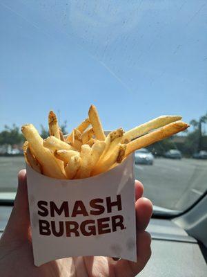 Regular fries. Significantly smaller than the large size