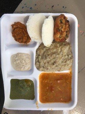 Thursday plate lunch idly, pongol,wada, chutneys