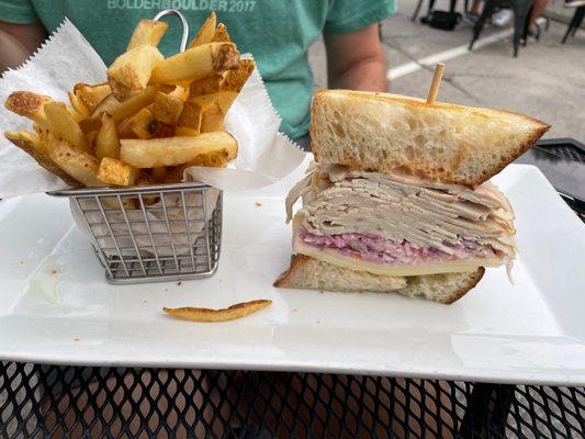 Half Bodacious Sandwich with side of fries