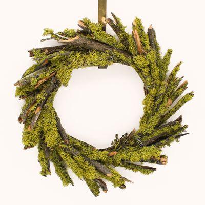 Moss and wood wreath