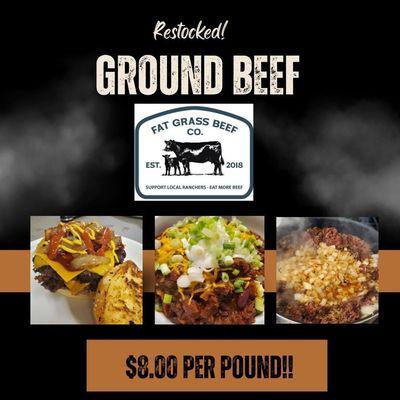 Quality local beef from Fat Grass Beef Company.