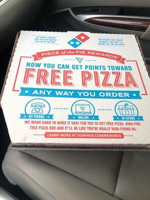 $7.99 large pizza, three toppings!