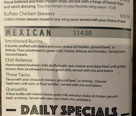 Misleading menu for 3 Tacos; no mentioning of the $6 additional charge for the shrimp