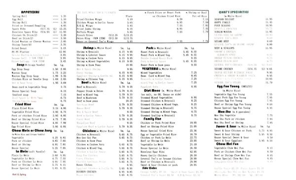 Menu back