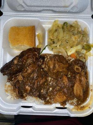 Jerk chicken and Ox tails.