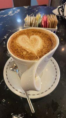 Cappuccino with cinnamon and cocoa powder