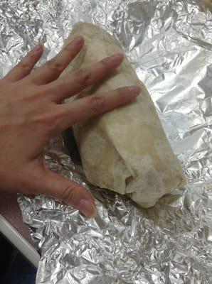 The burrito special is as big as my hand!!