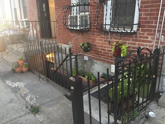 Entrance stairs to basement offices